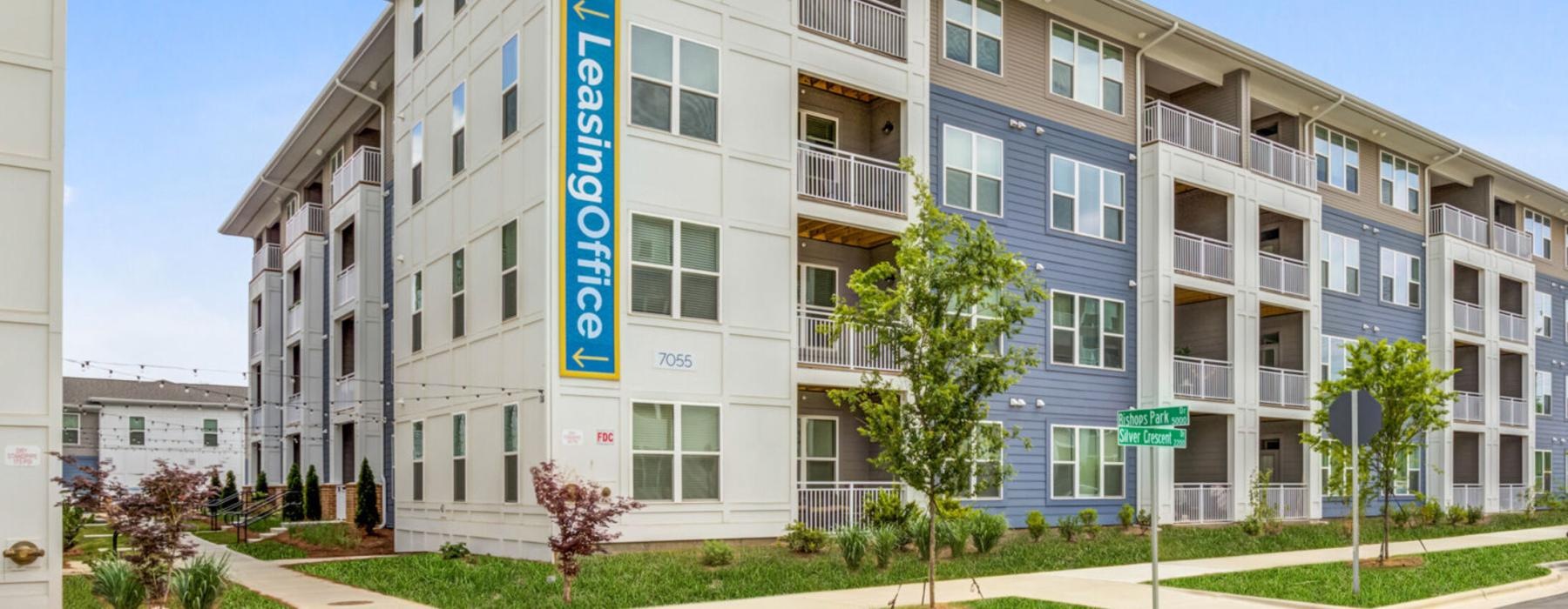 a building with a sign on it