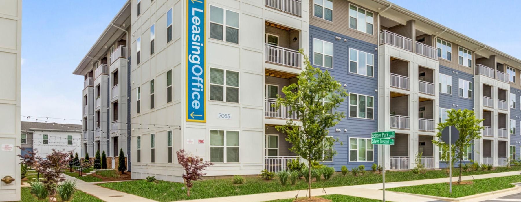 a building with a sign on it