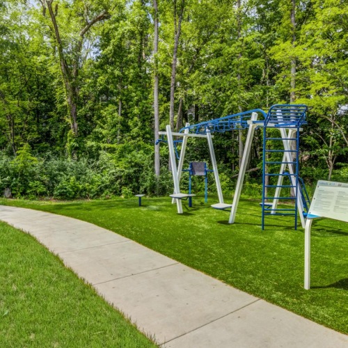 a park with a slide